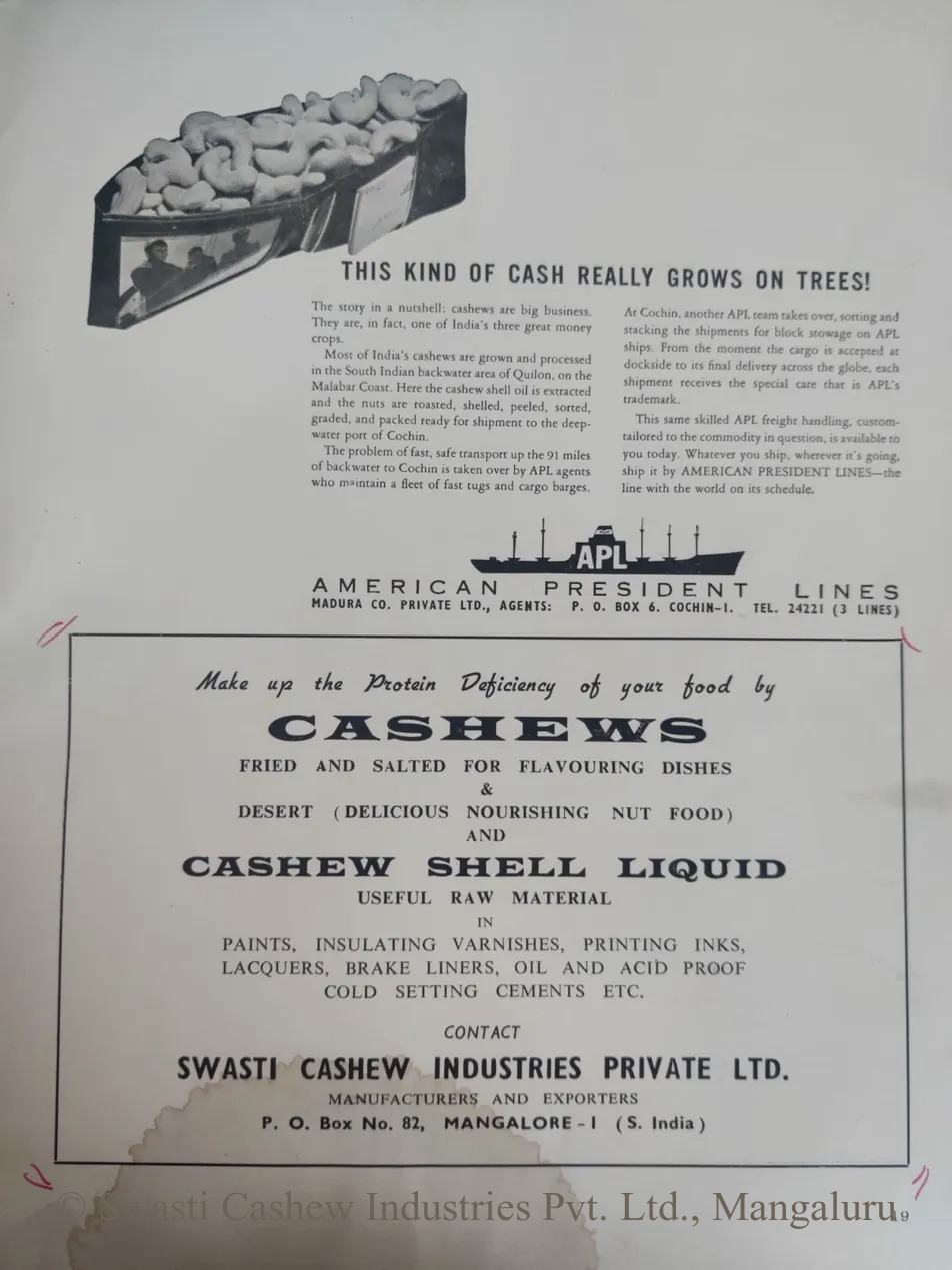 Swasti Cashew Industries trade advertisement
